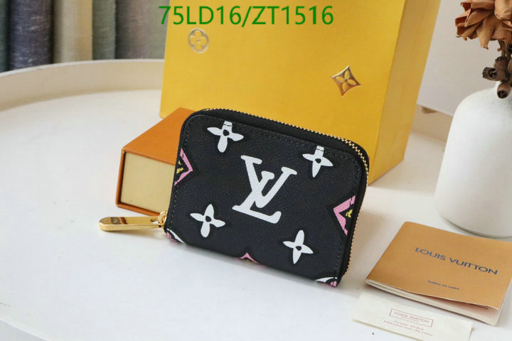 LV Bags-(Mirror)-Wallet-,Code: ZT1516,$: 75USD