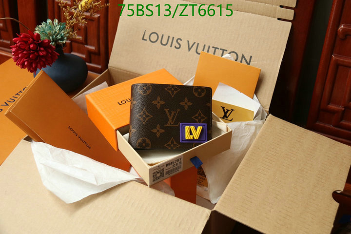 LV Bags-(Mirror)-Wallet-,Code: ZT6615,$: 75USD