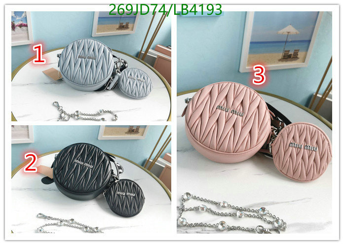 Miu Miu Bag-(Mirror)-Diagonal-,Code: LB4193,$: 269USD