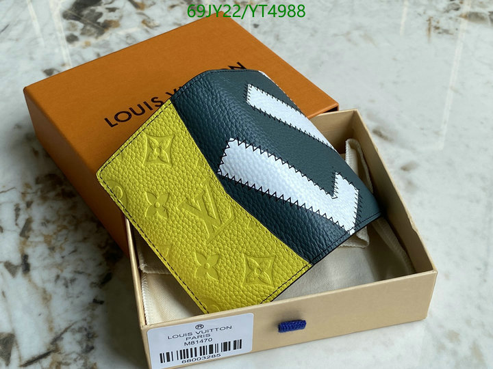 LV Bags-(Mirror)-Wallet-,Code: YT4988,$: 69USD