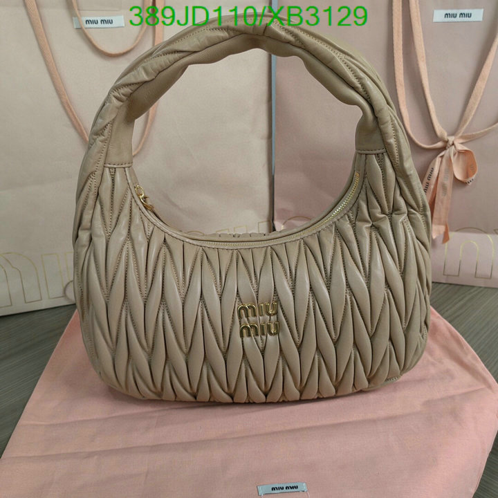 Miu Miu Bag-(Mirror)-Handbag-,Code: XB3129,$: 389USD