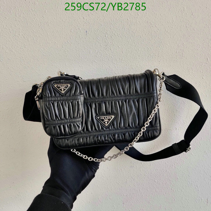 Prada Bag-(Mirror)-Diagonal-,Code: YB2785,$: 259USD