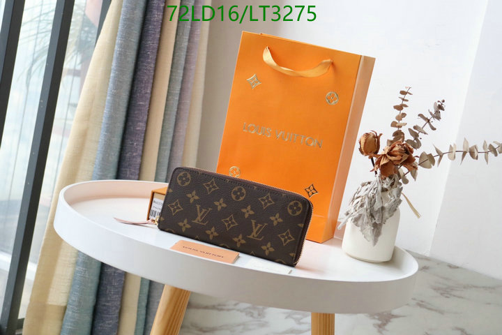 LV Bags-(Mirror)-Wallet-,Code: LT3275,$: 72USD