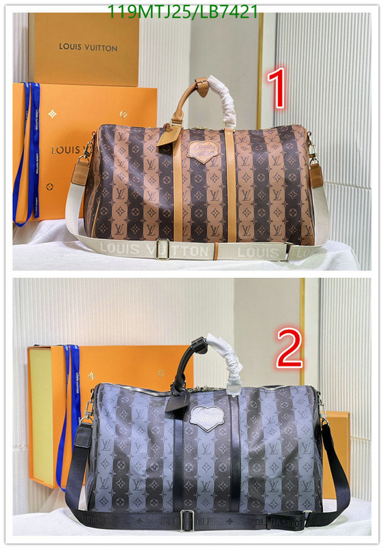 LV Bags-(4A)-Keepall BandouliRe 45-50-,Code: LB7421,$: 119USD