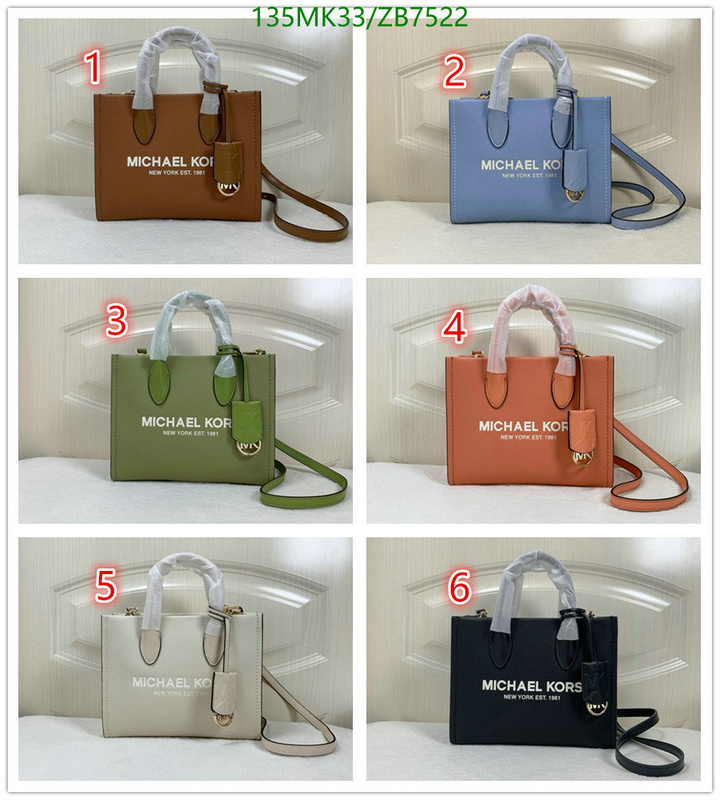 Michael Kors Bag-(Mirror)-Handbag-,Code: ZB7522,$: 135USD