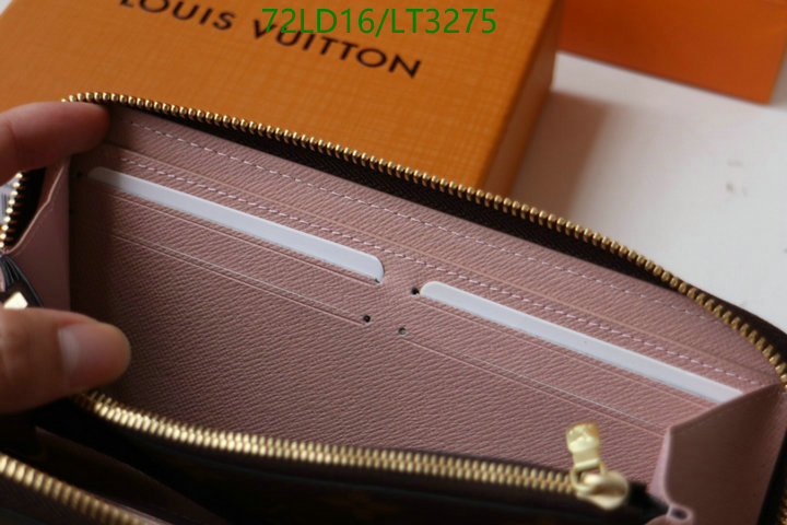 LV Bags-(Mirror)-Wallet-,Code: LT3275,$: 72USD