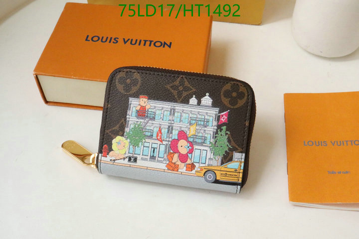 LV Bags-(Mirror)-Wallet-,Code: HT1492,$: 75USD