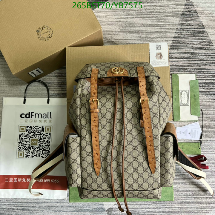 Gucci Bag-(Mirror)-Backpack-,Code: YB7575,$: 265USD