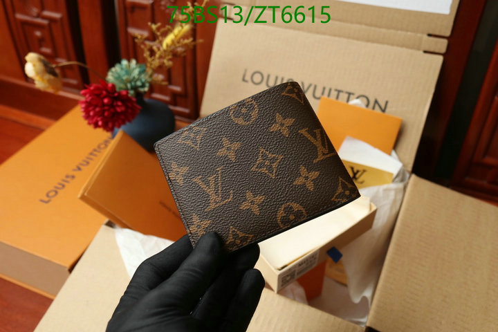 LV Bags-(Mirror)-Wallet-,Code: ZT6615,$: 75USD