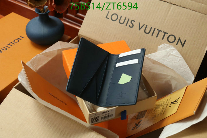 LV Bags-(Mirror)-Wallet-,Code: ZT6594,$: 75USD