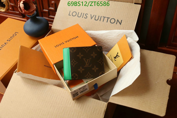 LV Bags-(Mirror)-Wallet-,Code: ZT6586,$: 69USD