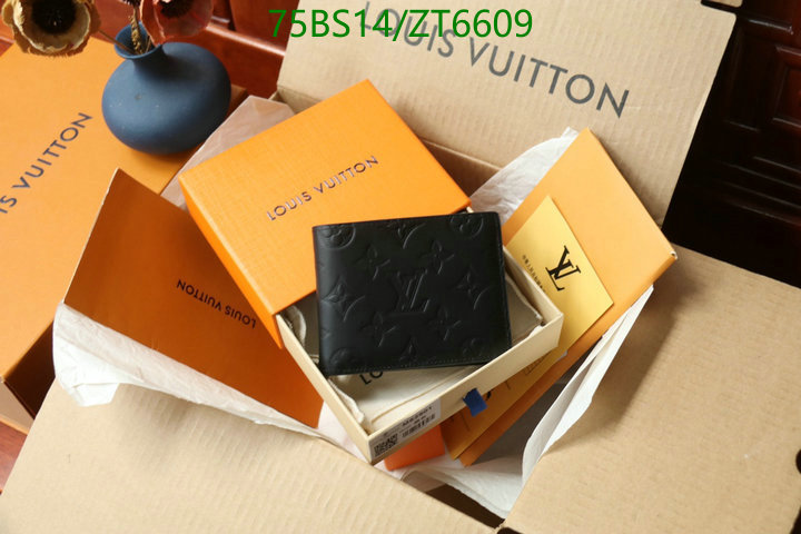 LV Bags-(Mirror)-Wallet-,Code: ZT6609,$: 75USD