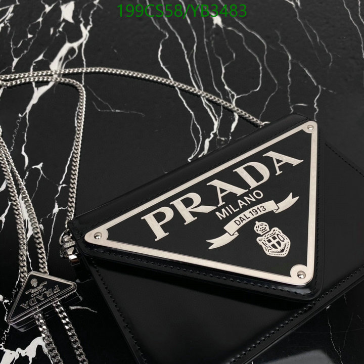 Prada Bag-(Mirror)-Diagonal-,Code: YB3483,$: 199USD