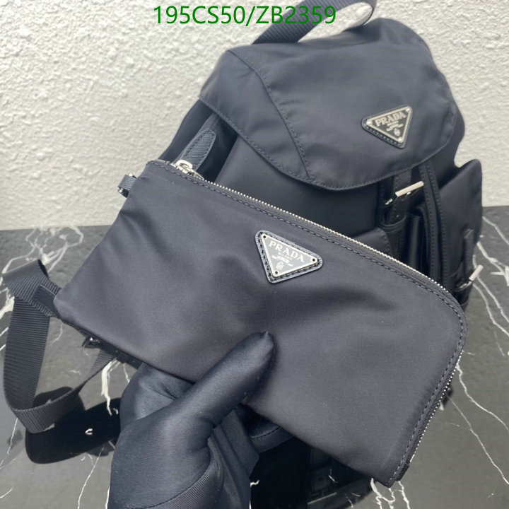 Prada Bag-(Mirror)-Backpack-,Code: ZB2359,$: 195USD