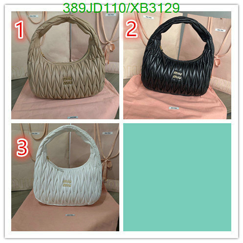 Miu Miu Bag-(Mirror)-Handbag-,Code: XB3129,$: 389USD