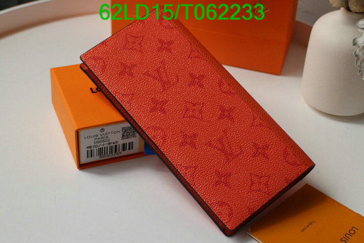 LV Bags-(Mirror)-Wallet-,Code: T062233,$: 62USD