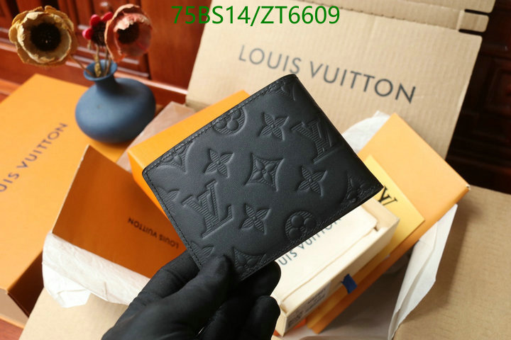 LV Bags-(Mirror)-Wallet-,Code: ZT6609,$: 75USD