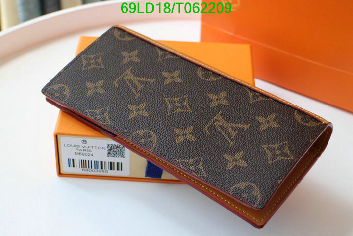 LV Bags-(Mirror)-Wallet-,Code: T062209,$: 69USD