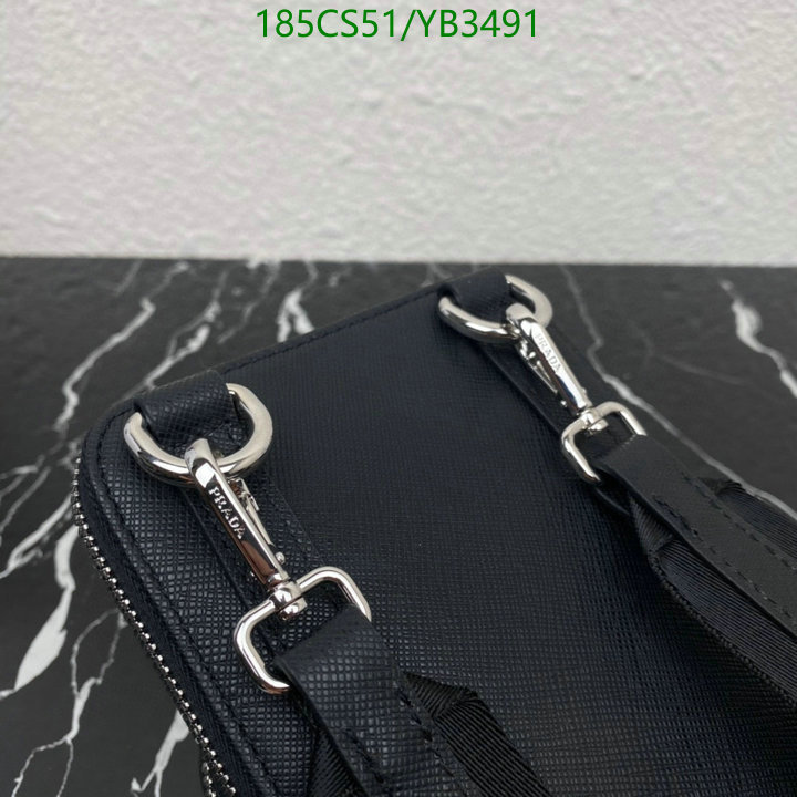 Prada Bag-(Mirror)-Diagonal-,Code: YB3491,$: 185USD