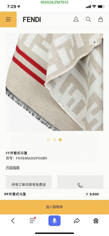 Scarf-Fendi, Code: ZM7012,$: 95USD