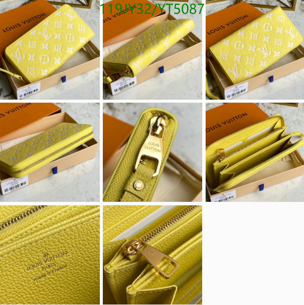 LV Bags-(Mirror)-Wallet-,Code: YT5087,$: 119USD