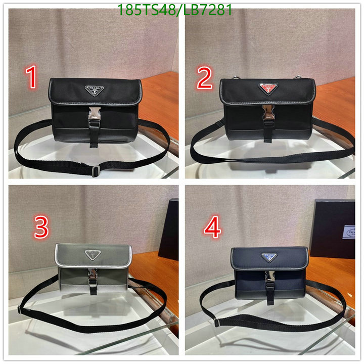 Prada Bag-(Mirror)-Diagonal-,Code: LB7281,$: 185USD