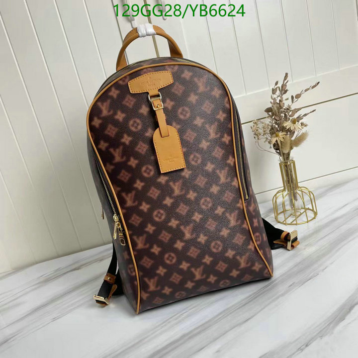 LV Bags-(4A)-Backpack-,Code: YB6624,$: 129USD