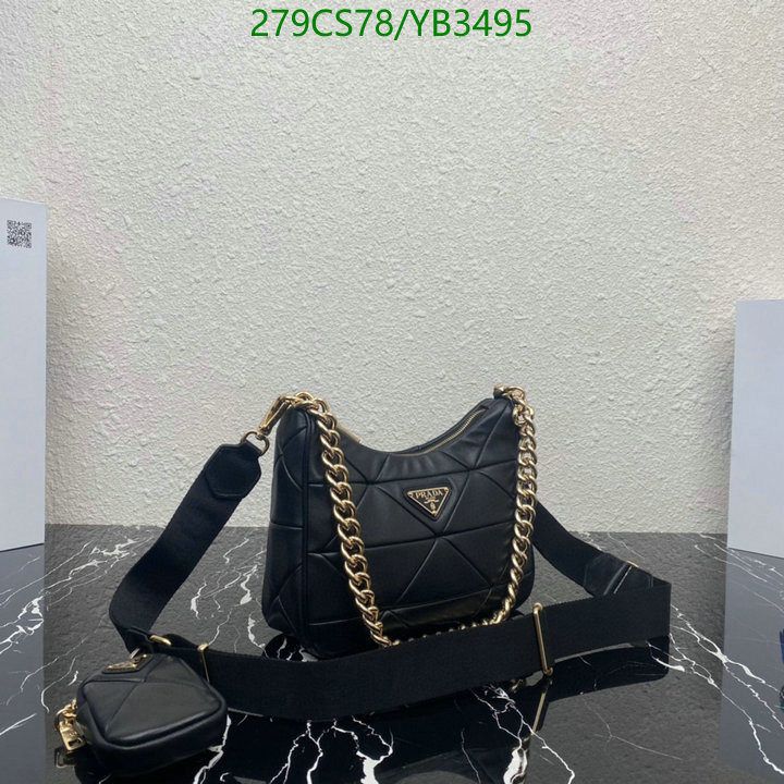 Prada Bag-(Mirror)-Diagonal-,Code: YB3495,$: 279USD