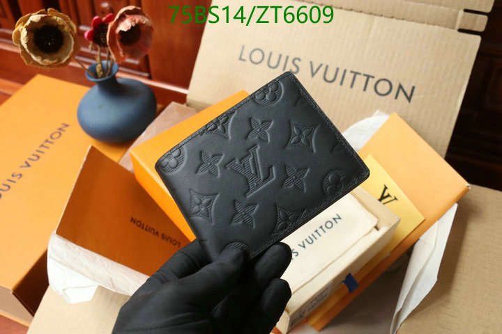 LV Bags-(Mirror)-Wallet-,Code: ZT6609,$: 75USD