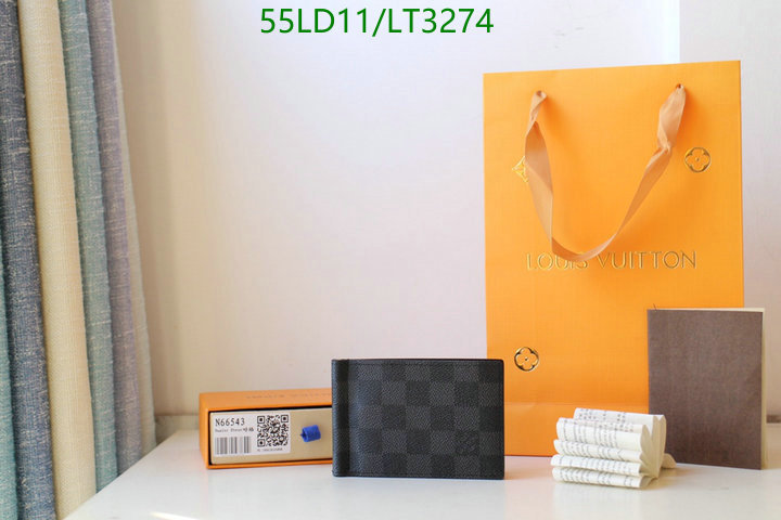 LV Bags-(Mirror)-Wallet-,Code: LT3274,$: 55USD