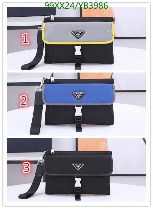 Prada Bag-(Mirror)-Clutch-,Code: YB3986,$: 99USD