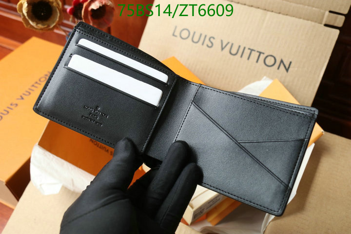 LV Bags-(Mirror)-Wallet-,Code: ZT6609,$: 75USD