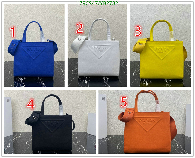 Prada Bag-(Mirror)-Handbag-,Code: YB2782,$: 179USD