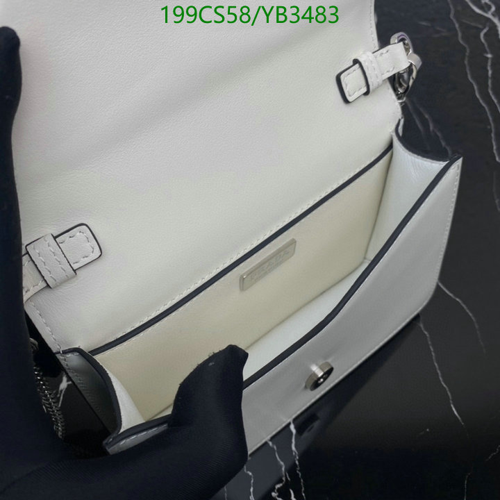 Prada Bag-(Mirror)-Diagonal-,Code: YB3483,$: 199USD