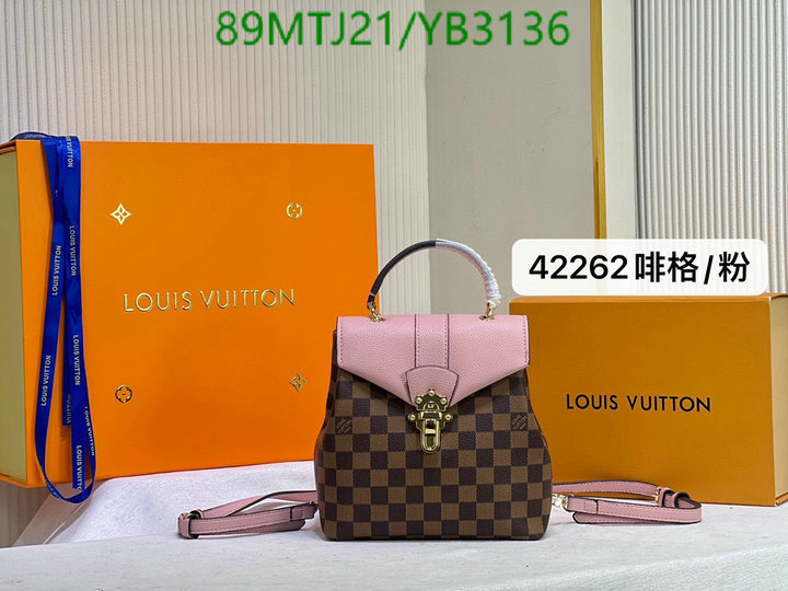 LV Bags-(4A)-Backpack-,Code: YB3136,$: 89USD