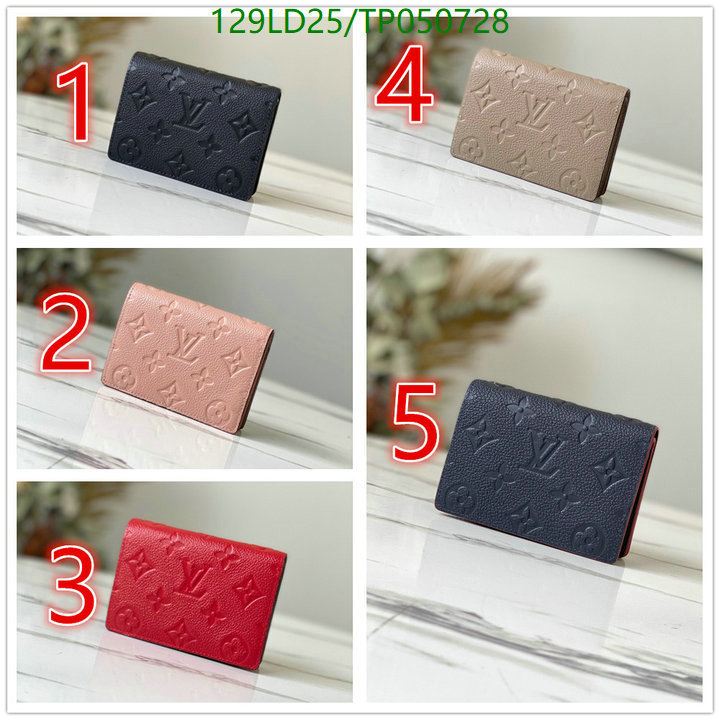 LV Bags-(Mirror)-Wallet-,Code: TP050728,$: 129USD