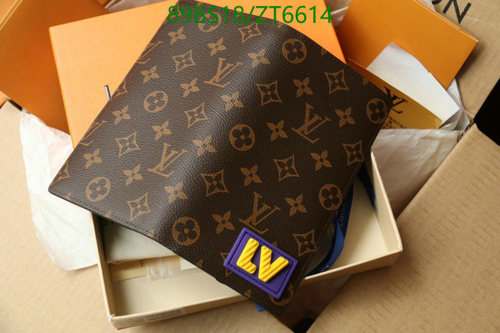 LV Bags-(Mirror)-Wallet-,Code: ZT6614,$: 89USD