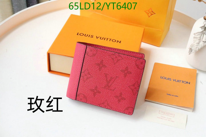 LV Bags-(Mirror)-Wallet-,Code: YT6407,$: 65USD