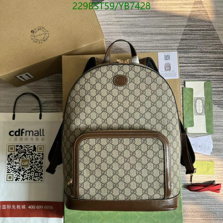 Gucci Bag-(Mirror)-Backpack-,Code: YB7428,$: 229USD