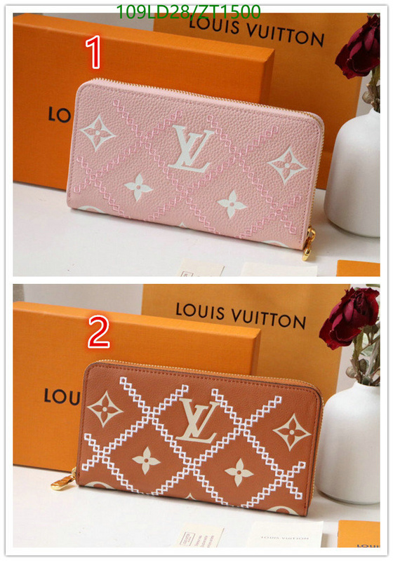 LV Bags-(Mirror)-Wallet-,Code: ZT1500,$: 109USD