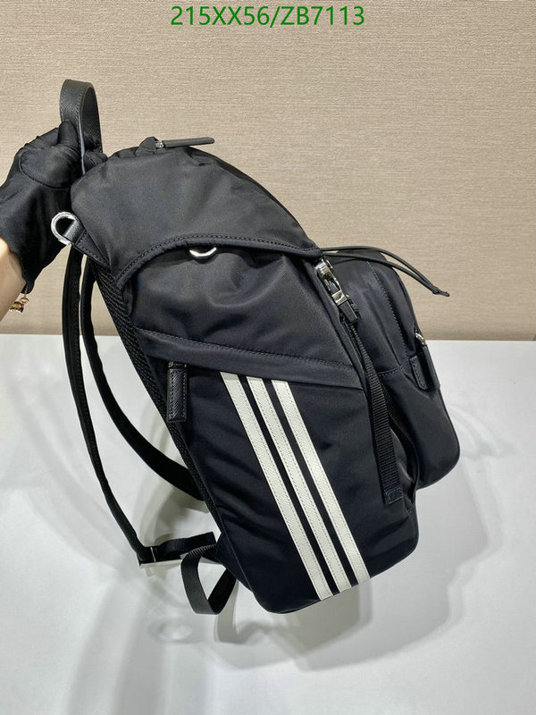 Prada Bag-(Mirror)-Backpack-,Code: ZB7113,$: 215USD