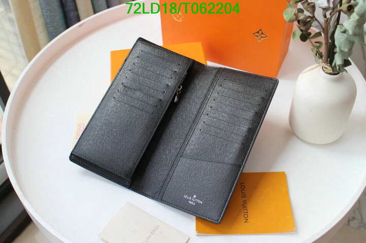 LV Bags-(Mirror)-Wallet-,Code: T062204,$: 72USD