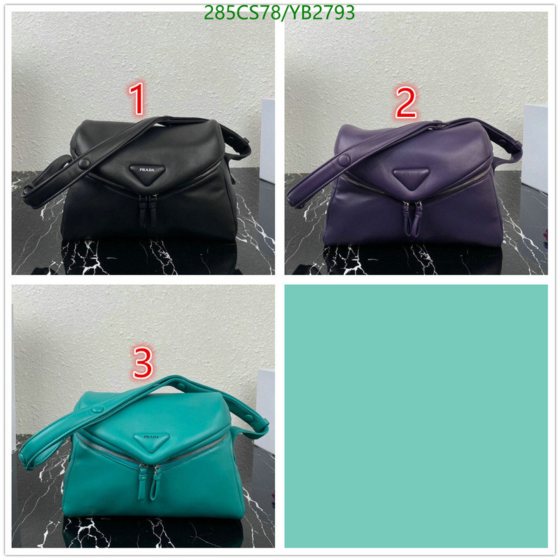 Prada Bag-(Mirror)-Diagonal-,Code: YB2793,$: 285USD