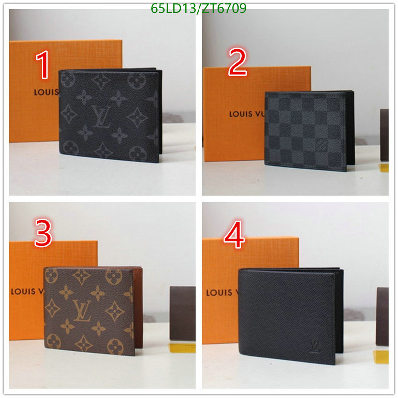 LV Bags-(Mirror)-Wallet-,Code: ZT6709,$: 65USD