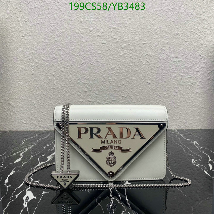 Prada Bag-(Mirror)-Diagonal-,Code: YB3483,$: 199USD