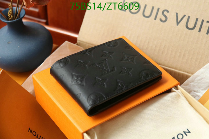 LV Bags-(Mirror)-Wallet-,Code: ZT6609,$: 75USD