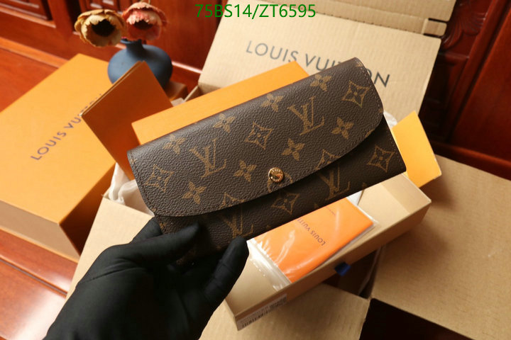 LV Bags-(Mirror)-Wallet-,Code: ZT6595,$: 75USD