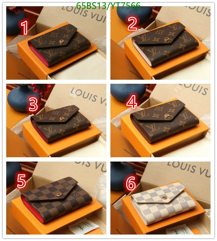 LV Bags-(Mirror)-Wallet-,Code: YT7566,$: 65USD