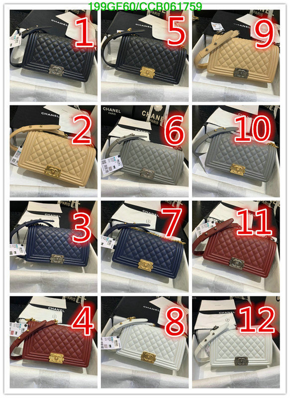 Chanel Bags -(Mirror)-Le Boy,Code: CCB061759,$: 199USD