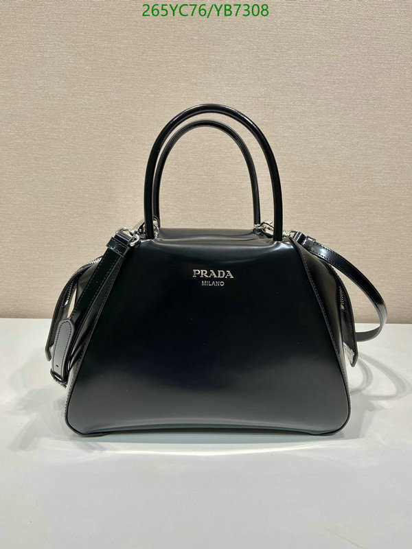 Prada Bag-(Mirror)-Handbag-,Code: YB7308,$: 265USD